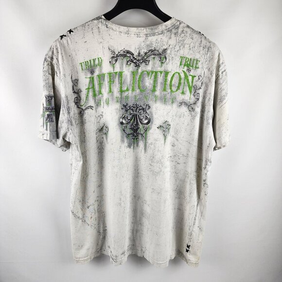 Affliction Shirt Men L Multicolor Graphic Phoenix Tried True Trademark Tee USA - Picture 2 of 8
